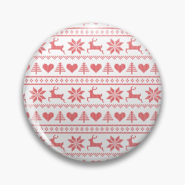 Aperçu de l'œuvre Fair Isle Pattern Rouge et Blanc Design Scandinave créée et vendue par Nickwilljack.