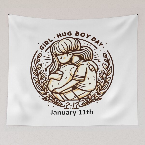 Item preview, Jan 11th - Girl Hug Boy Day designed and sold by CrankyOldDude.