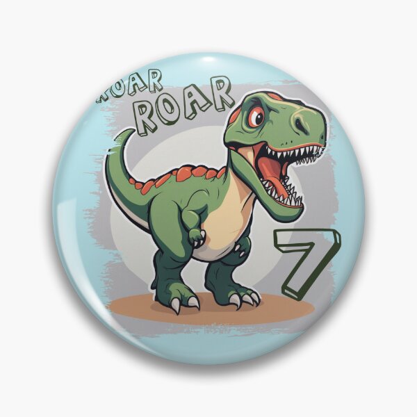 Item preview,  Roar Mini T-Rex birthday motif for 7 year olds designed and sold by Ecmoprints.
