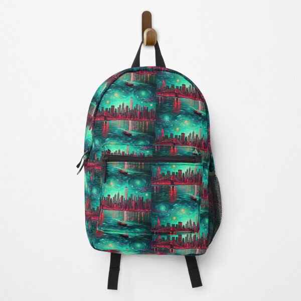 Item preview, New York Skyline, Cherry-green, AI Generated Art designed and sold by studioSharonKay.