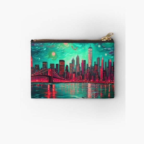 Item preview, New York Skyline, Cherry-green, AI Generated Art designed and sold by studioSharonKay.