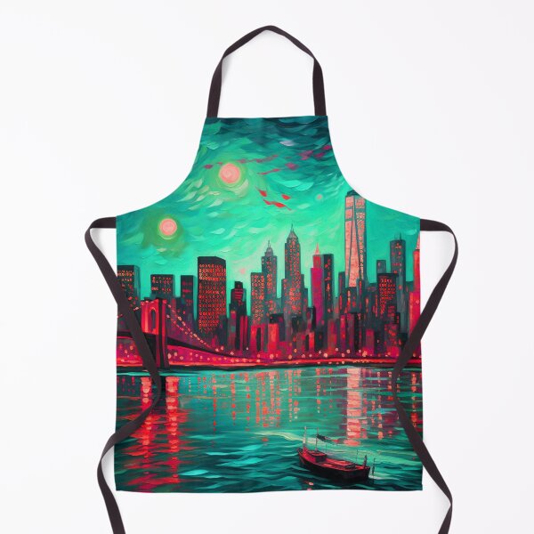 Item preview, New York Skyline, Cherry-green, AI Generated Art designed and sold by studioSharonKay.