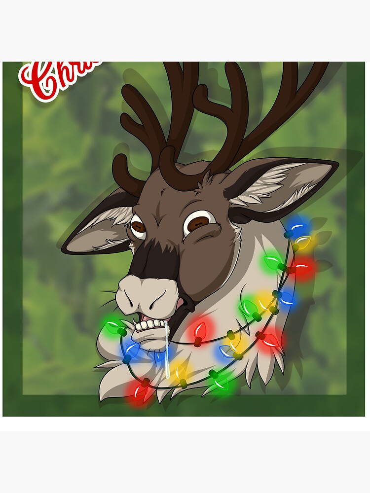 Thumbnail 3 of 3, Pin, Festive Raindurr (2018 Holiday Card) designed and sold by XantheDoodles.