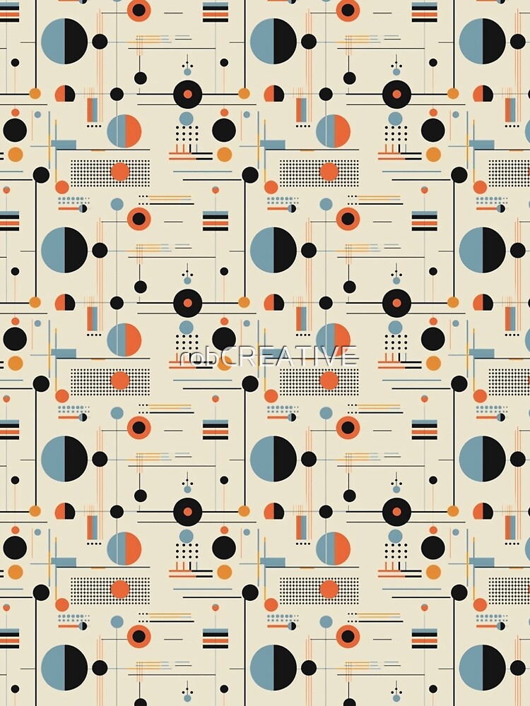 Thumbnail 5 of 5, A-Line Dress, Geometric Abstract Retro Pattern designed and sold by robCREATIVE.