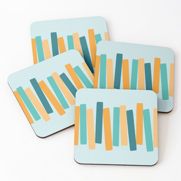 Item preview, Atomic Age Mid Century Modern Big Funky Blocks Aqua, Teal, Orange designed and sold by trdstudio.
