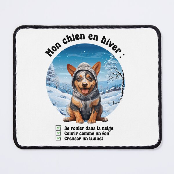 Item preview, Australian Cattle Dog (Australian Cattle) in winter, fun and cute in French designed and sold by isaweb.
