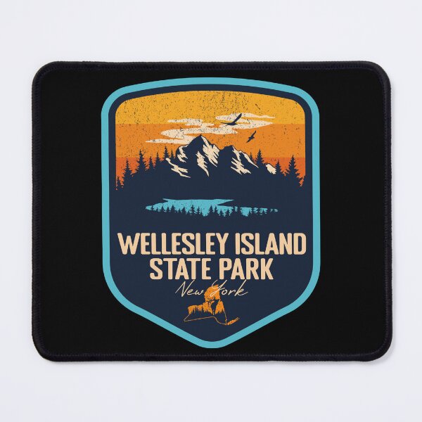 Item preview, Wellesley Island State Park New York - NY Sunset Grunge Texture Badge Forest and Wilderness  designed and sold by mountainfad.