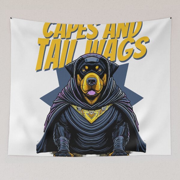 Item preview, Dog with capes and tail wags designed and sold by CyberWindow.