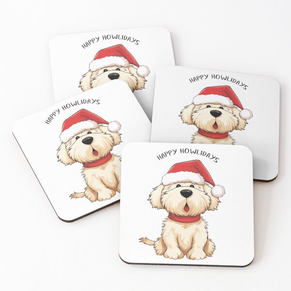 Item preview, Funny Cute Cream, Gold Christmas Dog - 'Happy Howlidays' designed and sold by wotsthis.