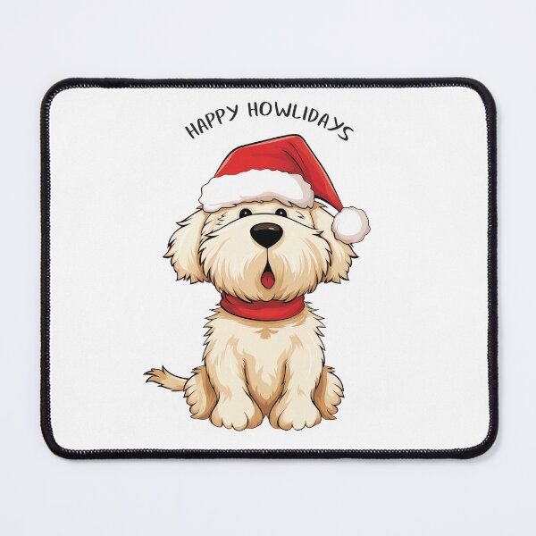 Item preview, Funny Cute Cream, Gold Christmas Dog - 'Happy Howlidays' designed and sold by wotsthis.
