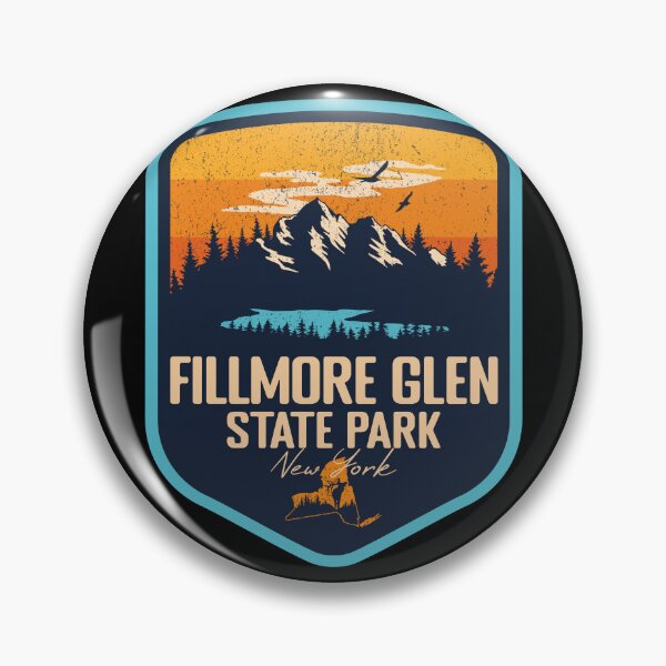 Item preview, Fillmore Glen State Park New York - NY Sunset Grunge Texture Badge Forest and Wilderness  designed and sold by mountainfad.