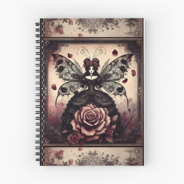 Item preview, Romantic Gothic Victorian Style Fairy with Roses in Black and Burgundy Red designed and sold by coreexpressions.