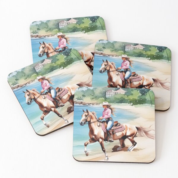 Item preview, Vaquera costera rosa a caballo designed and sold by elisarasada.