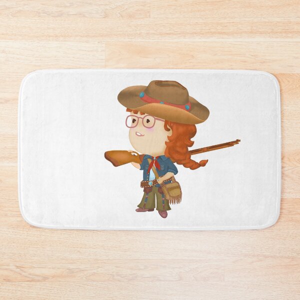 Item preview, Red braids wearing a cowboy outfit holding a rifle  designed and sold by Chattakan.