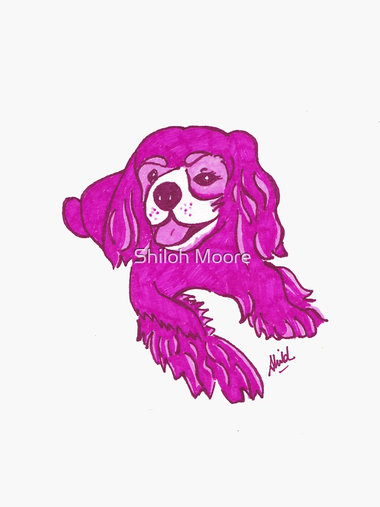 Thumbnail 3 of 3, Sticker, King Charles Cavalier Spaniel designed and sold by Shilissimo.