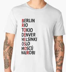 La Casa de Papel Names of Cities Men's Premium T-Shirt