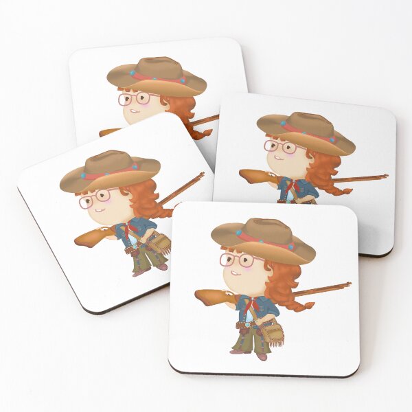 Item preview, Red braids wearing a cowboy outfit holding a rifle  designed and sold by Chattakan.