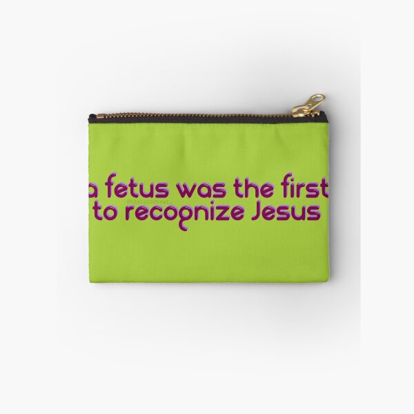 Item preview, Christianity Quotes from the Bible - A Fetus was the First to Recognize Jesus (Maroon, Lime) designed and sold by That-Good-News.