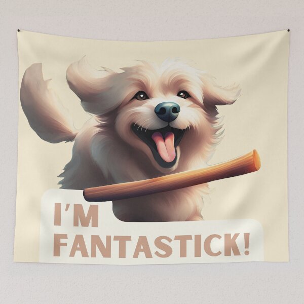 Item preview, Happy dog runs to the stick designed and sold by zanifun.