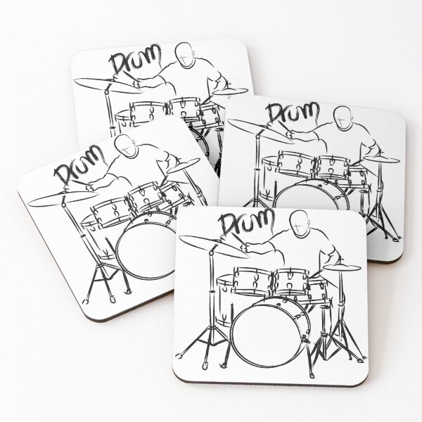 Item preview, Line Art Drawing Drummer Drumming Drum Set designed and sold by CJansuebsri.