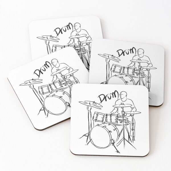 Item preview, Line Art Drawing Drummer Drumming Drum Set designed and sold by CJansuebsri.