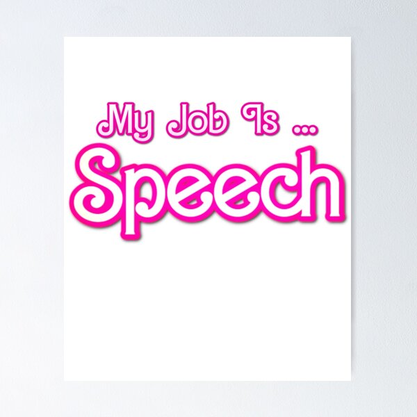 Item preview, My Job Is Speech Retro Pink Style Speech Therapist SLP OT designed and sold by DigitalMaestro.