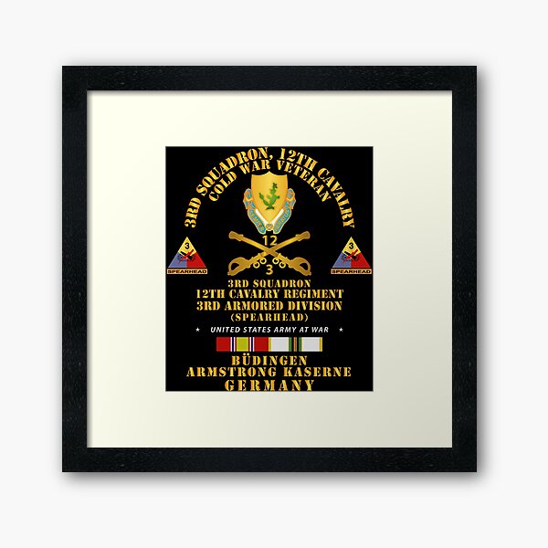 Vista previa del artículo con la obra « Ejército - 3er Sqdn 12 Cav - 3er AD - Budingen Alemania Guerra Fría», diseñado y vendido por Military Insignia Products.