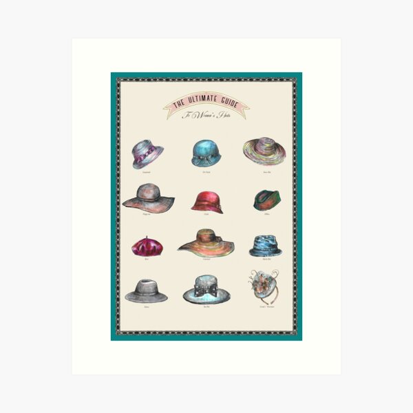 The Ultimate Guide to Women's Hats - Types of Hats - Retro Chart Art Print