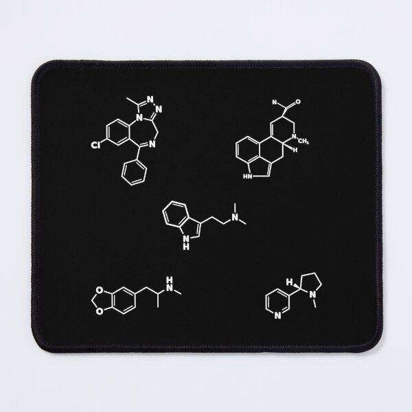 Item preview, Xanax, LSD, DMT, MDMA, Nicotine Chemical Structure Molecules designed and sold by ScienceCorner.