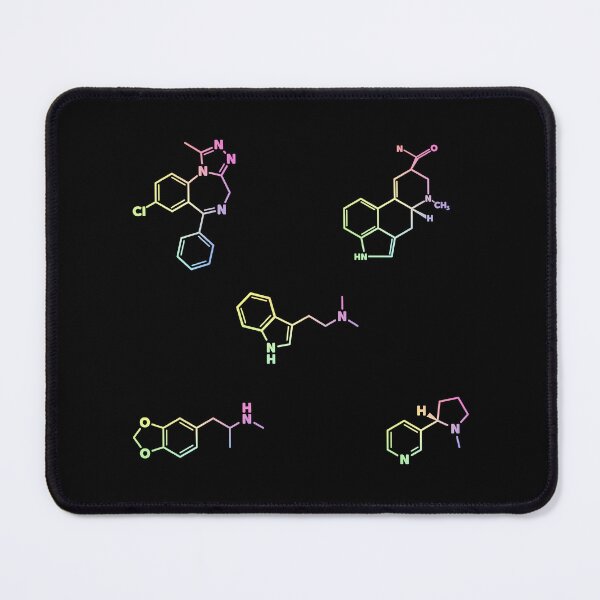 Item preview, Xanax, LSD, DMT, MDMA, Nicotine Chemical Structure Molecules designed and sold by ScienceCorner.
