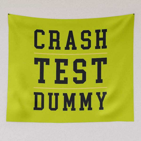 Item preview, Crash Test Dummy Yellow Dark Black Text with Yellow Line Separated designed and sold by activlifewear.