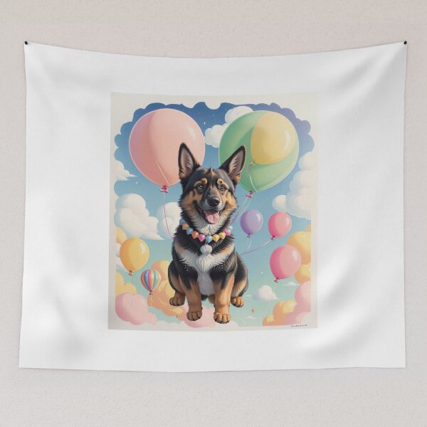 Item preview, Portrait adorable German Shepherd beautiful colorful landscape designed and sold by Tio-Tecun.