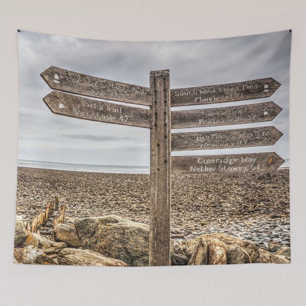 Item preview, Lynmouth Beach Sign, Devon, England designed and sold by Paul Thompson Photography.