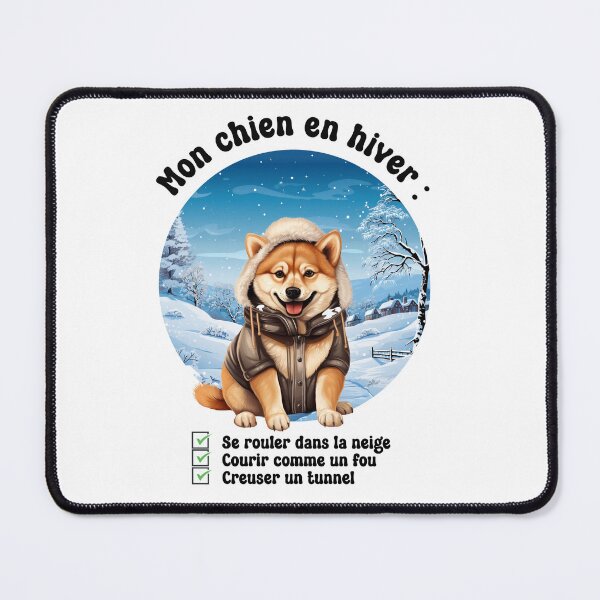 Item preview, Shiba dog (Shiba Inu) in winter, fun and cute in French designed and sold by isaweb.