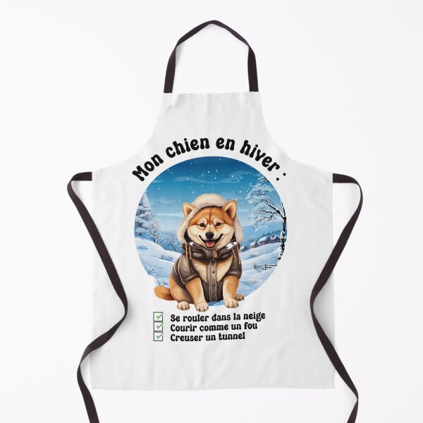 Item preview, Shiba dog (Shiba Inu) in winter, fun and cute in French designed and sold by isaweb.