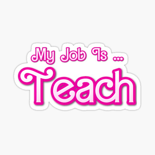 Item preview, Retro School Humor Funny Teacher Life My Job Is Teach Pink  designed and sold by DigitalMaestro.