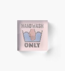 Handwash Only (pink) Acrylic Block