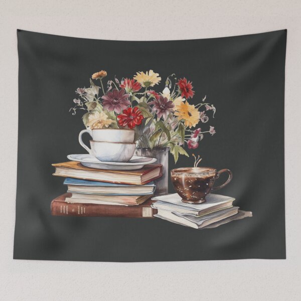Item preview, Coffee, Books and Flowers  designed and sold by Sketch-Shack.