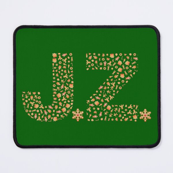 Item preview, J.Z. JZ J Z Initials. Christmas. Gingerbread. Green pattern. Xmas designed and sold by Cerulean-Shop.