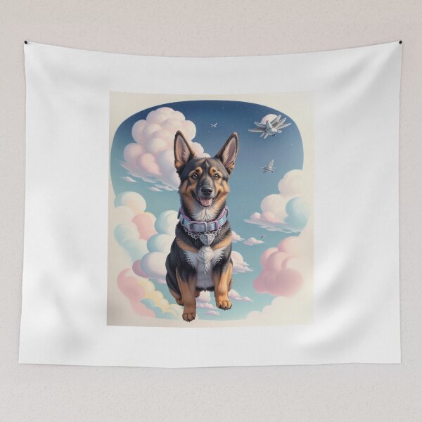 Item preview, Portrait adorable German Shepherd beautiful colorful landscape designed and sold by Tio-Tecun.