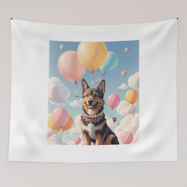 Item preview, Portrait adorable German Shepherd beautiful colorful landscape designed and sold by Tio-Tecun.