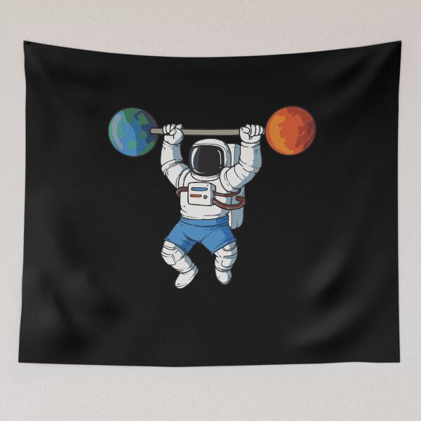 Item preview, Astronaut Weightlifter Weight Space designed and sold by MooonTees.