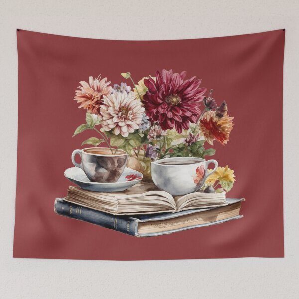 Item preview, Coffee, Books and Flowers  designed and sold by Sketch-Shack.