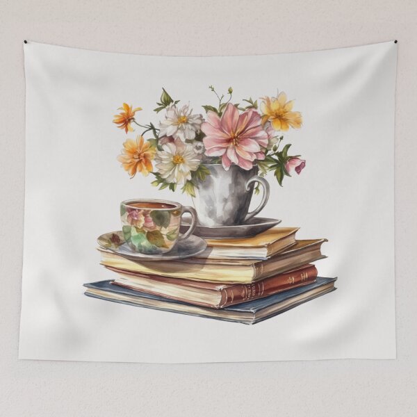 Item preview, Coffee, Books and Flowers  designed and sold by Sketch-Shack.