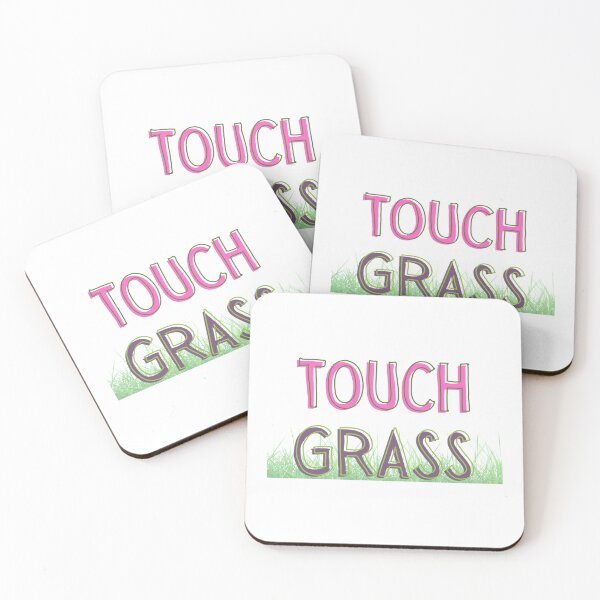 Item preview, go touch grass pink and green  designed and sold by Madie Grace.