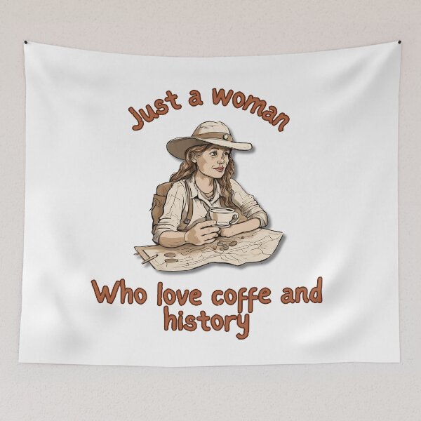 Item preview,  Just a woman who loves coffee and history - Design for a cool girl who loves books and coffee designed and sold by Carola-art.