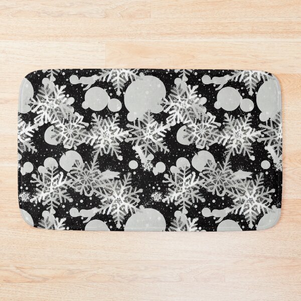 Item preview, Black and White Snowflake Polka Dot Repeating Pattern designed and sold by bubblegoth.