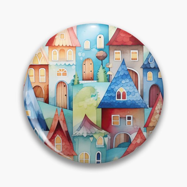 Item preview, Quirky Charm: Colorful Village designed and sold by LittleLuvies.