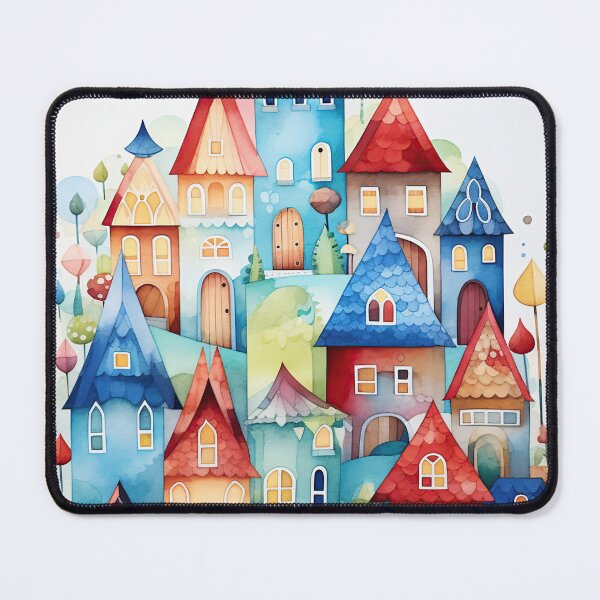 Item preview, Quirky Charm: Colorful Village designed and sold by LittleLuvies.