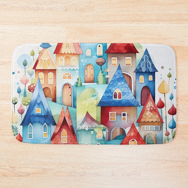 Item preview, Quirky Charm: Colorful Village designed and sold by LittleLuvies.